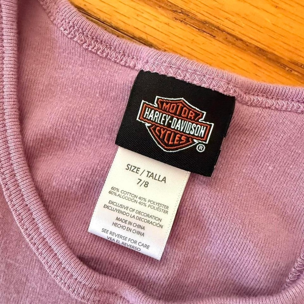 Y2K 2000s style Harley Davidson purple tank top with eagle graphic - Picture 5 of 6